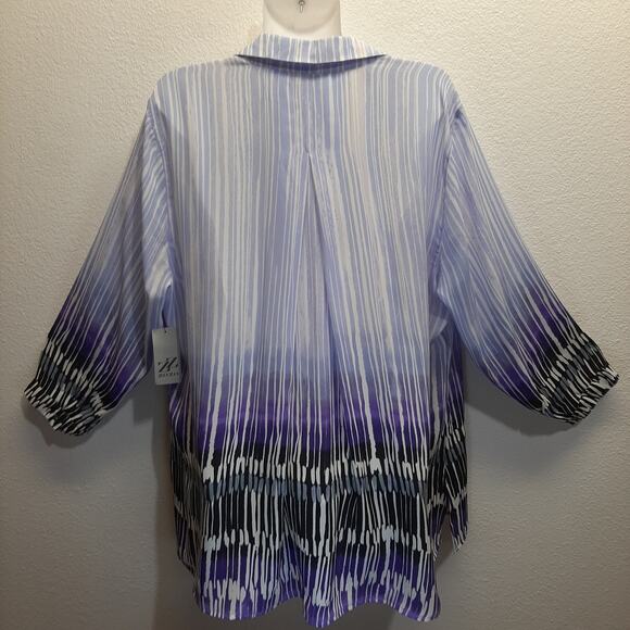 NWT ZOZO Women's Purple Design Button Collar Neck Top l Size: XL - Picture 2 of 14